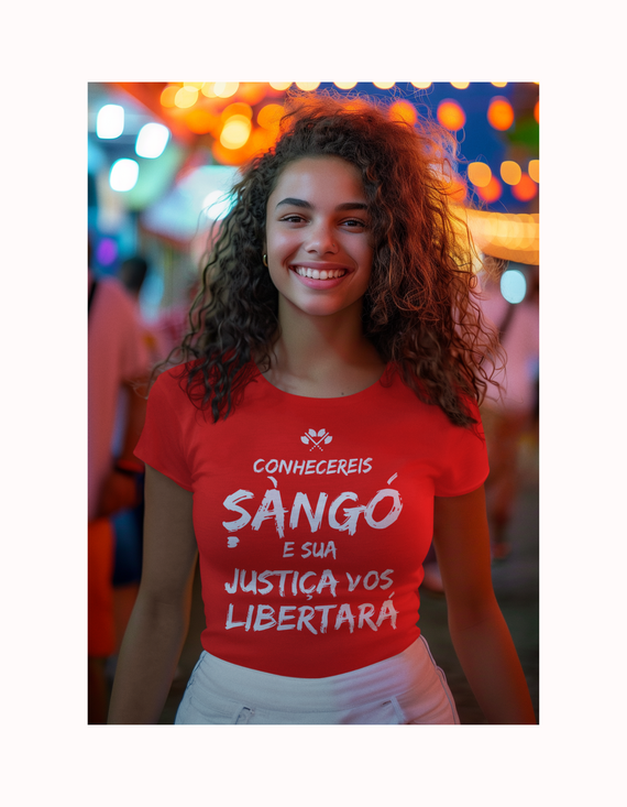 Camiseta Unissex Xangô 100% Algodão Fio 30.1 Vermelha