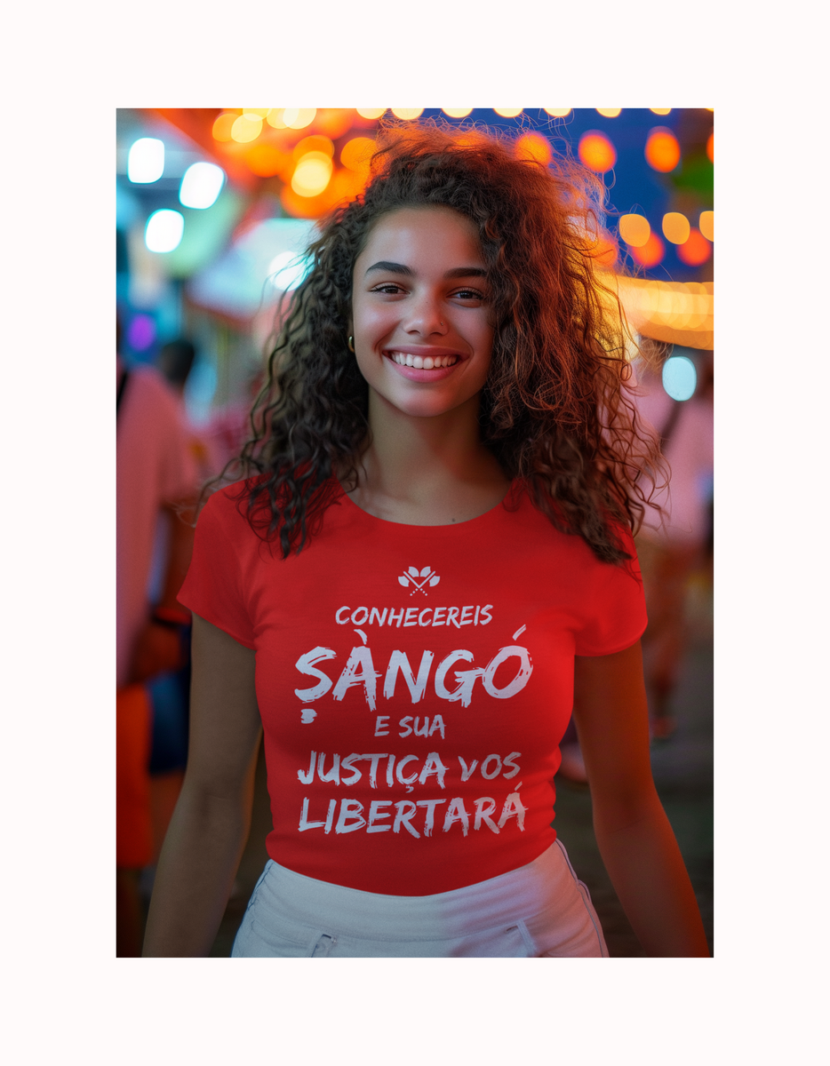 Nome do produto: Camiseta Unissex Xangô 100% Algodão Fio 30.1 Vermelha
