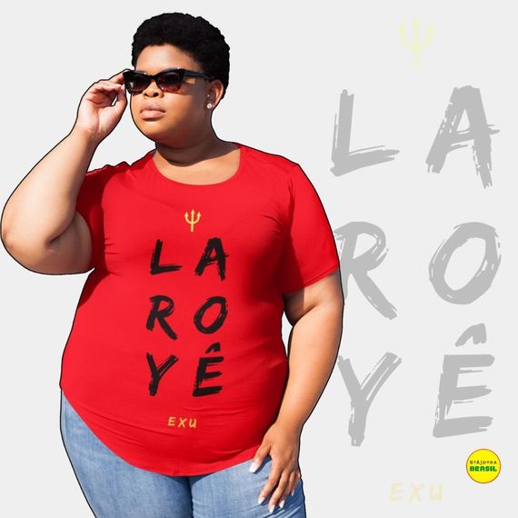 Camiseta Exu Saudação Laroye Plus Size 100% Algodão Fio 30.1