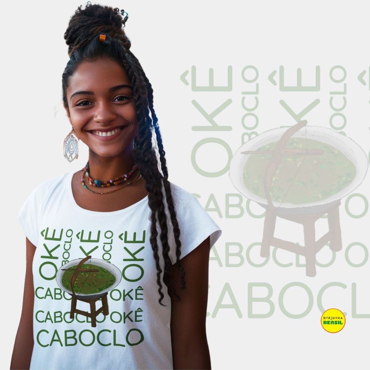 Nome do produto: Camisa Personalizada Okê Caboclo By Cruelinee 100% Algodão Fio 30.1