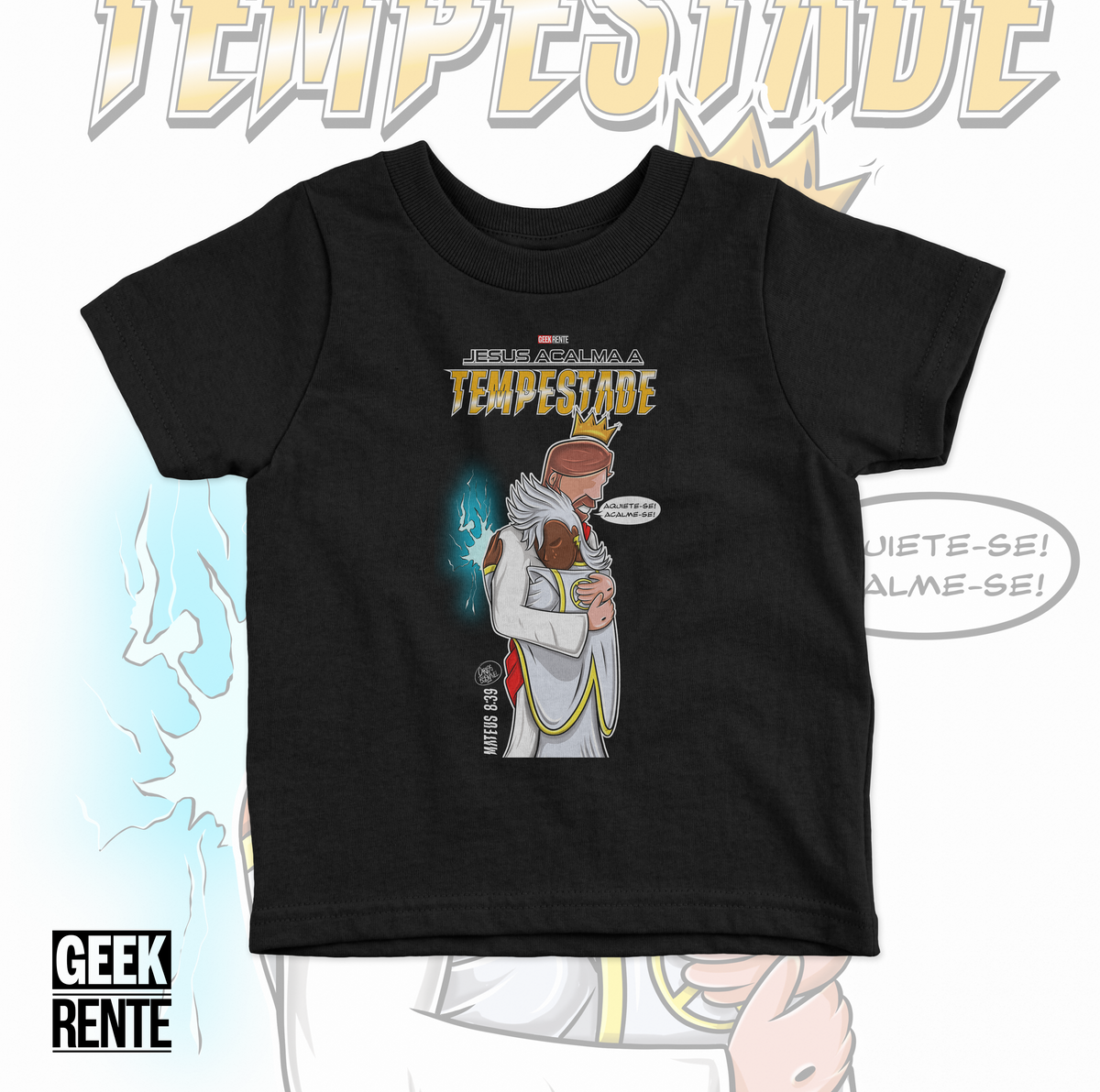 Nome do produto: Camiseta Infantil JESUS ACALMA A TEMPESTADE