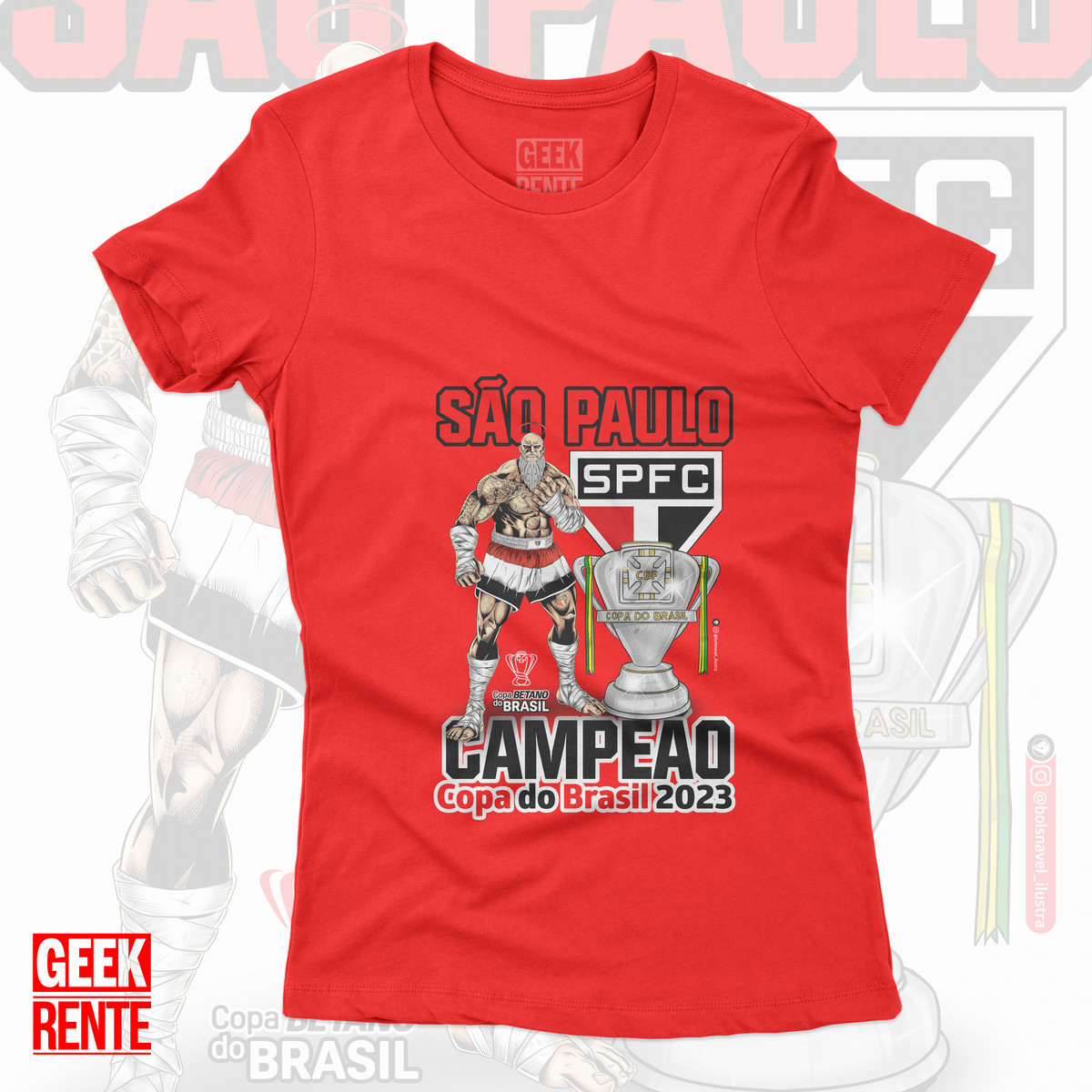 Nome do produto: Camiseta Feminina SÃO PAULO CAMPEÃO DA COPA DO BRASIL 2023