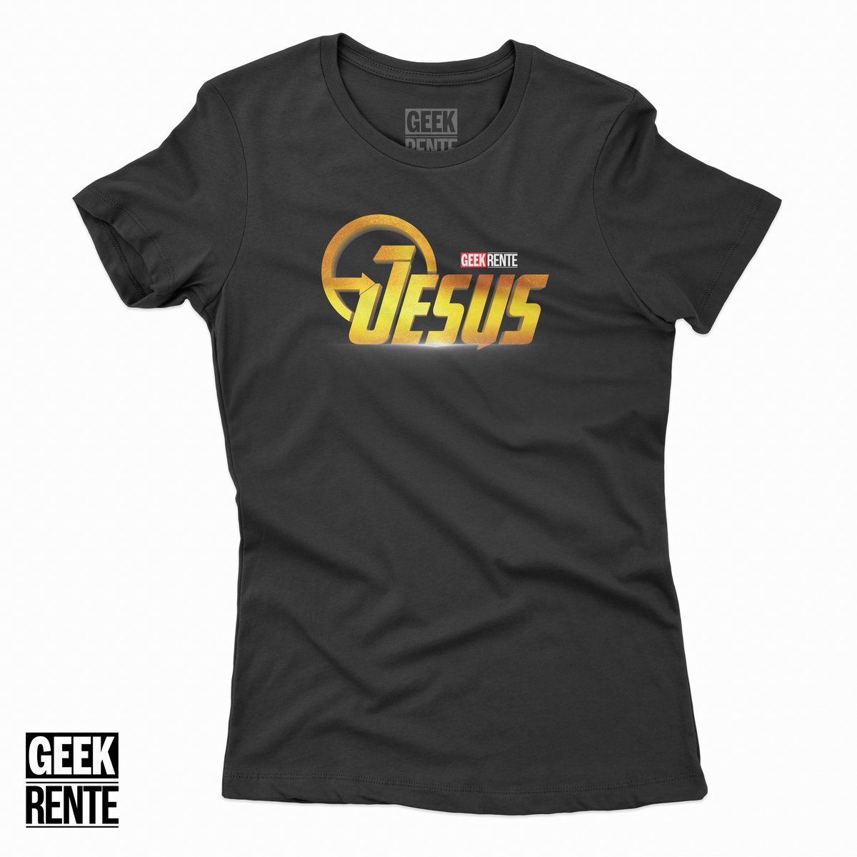 Nome do produto: Camiseta Feminina JESUS / VINGADORES