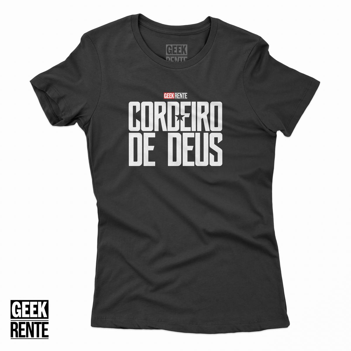 Nome do produto: Camiseta Feminina CORDEIRO DE DEUS / LIGA DA JUSTIÇA