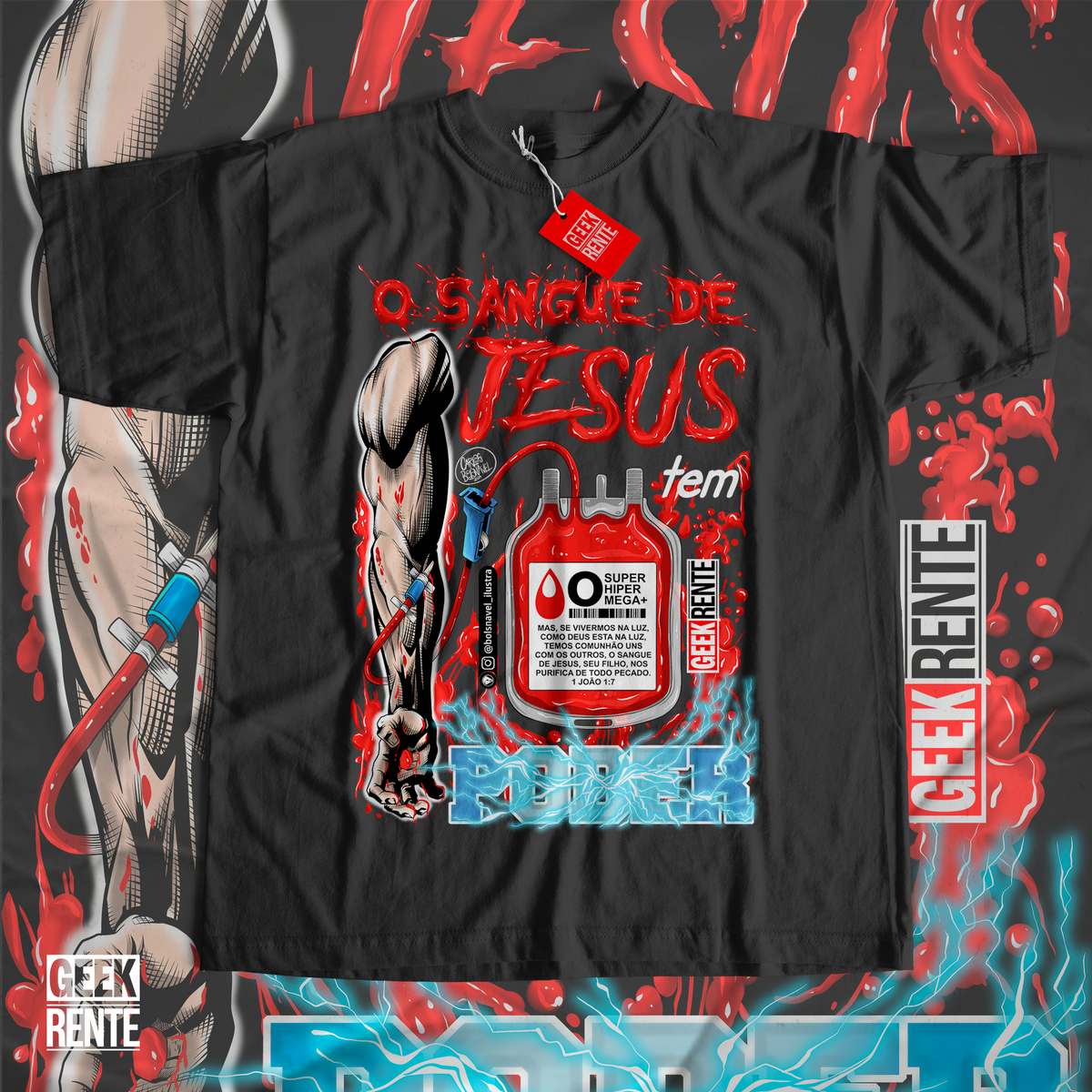 Nome do produto: Camiseta Masculina O SANGUE DE JESUS TEM PODER