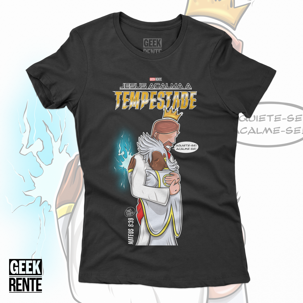 Nome do produto: Camiseta Feminina JESUS ACALMA A TEMPESTADE