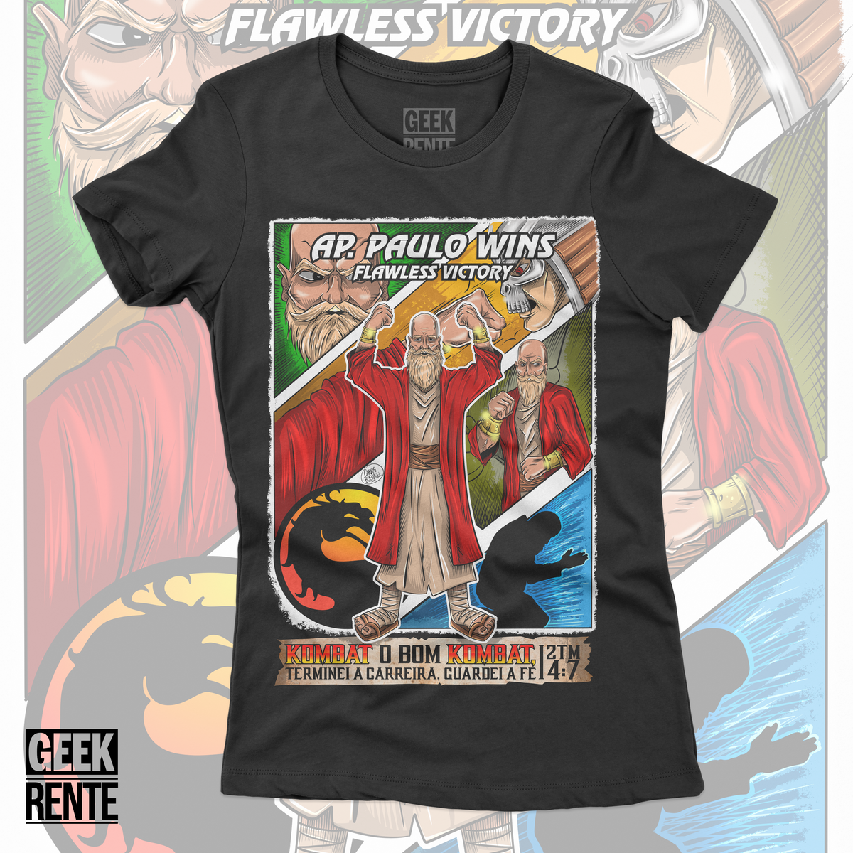 Nome do produto: Camiseta Feminina KOMBAT O BOM KOMBAT 2TM 4:7 APOSTOLO PAULO WINS