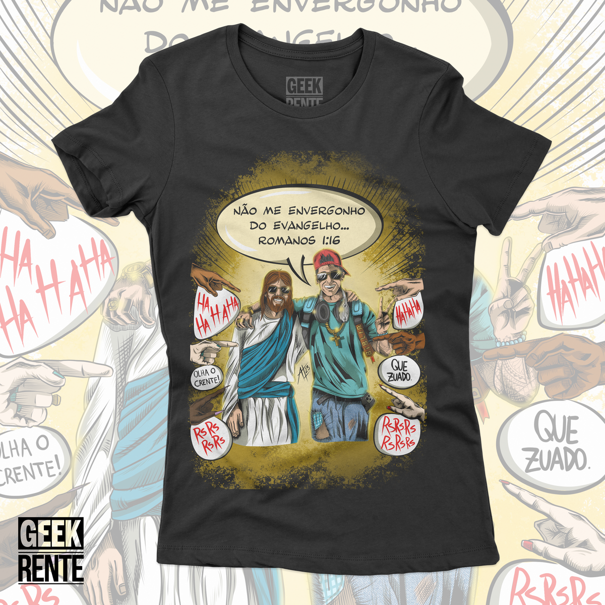 Nome do produto: Camiseta Feminina - Não me envergonho do Evangelho