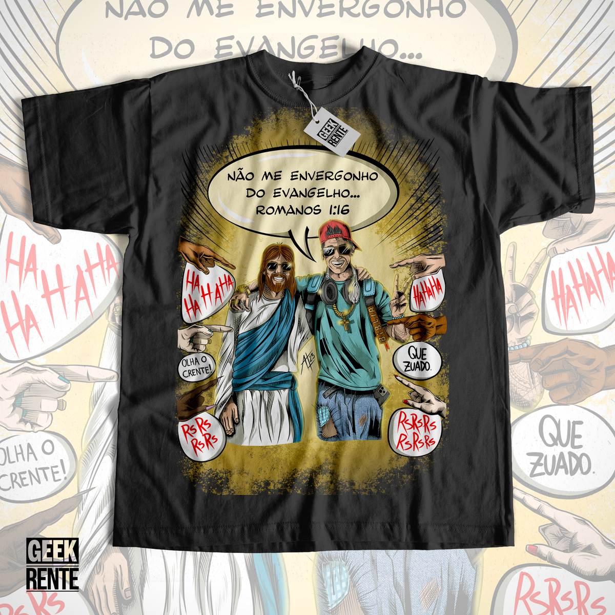 Nome do produto: Camiseta Masculina - Não me envergonho do Evangelho