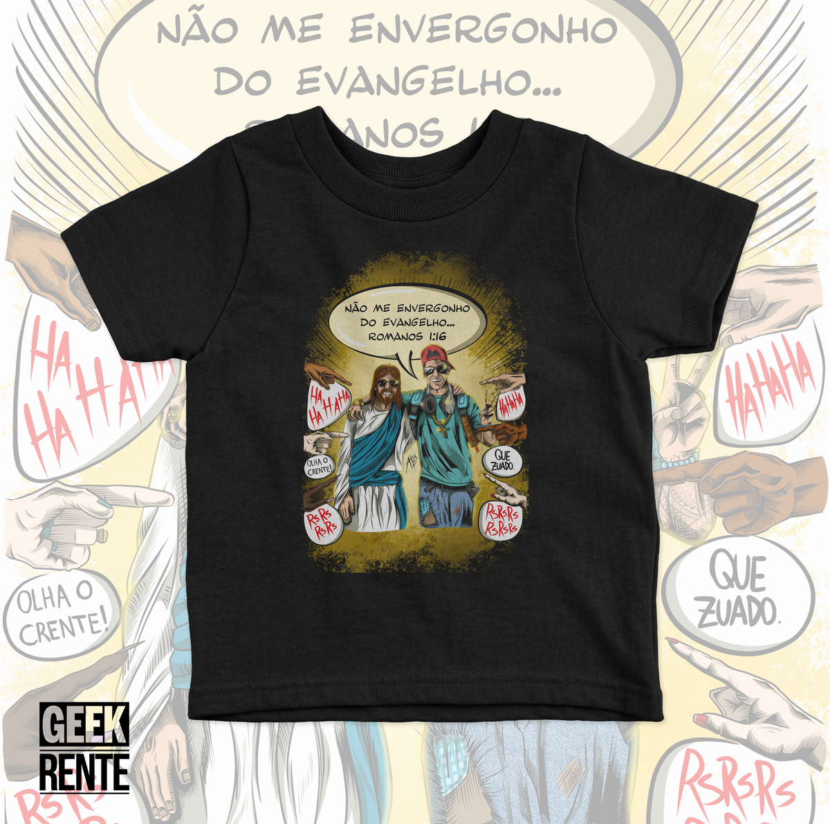 Nome do produto: Camiseta Infantil - Não me envergonho do Evangelho