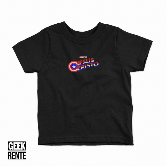 Camiseta Infantil JESUS CRISTO / CAPITÃO AMÉRICA