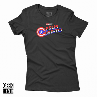 Nome do produtoCamiseta Feminina JESUS CRISTO / CAPITÃO AMÉRICA