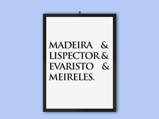 Nome do produtoPoster Retrato Madeira&Lispector&Evaristo&Meireles