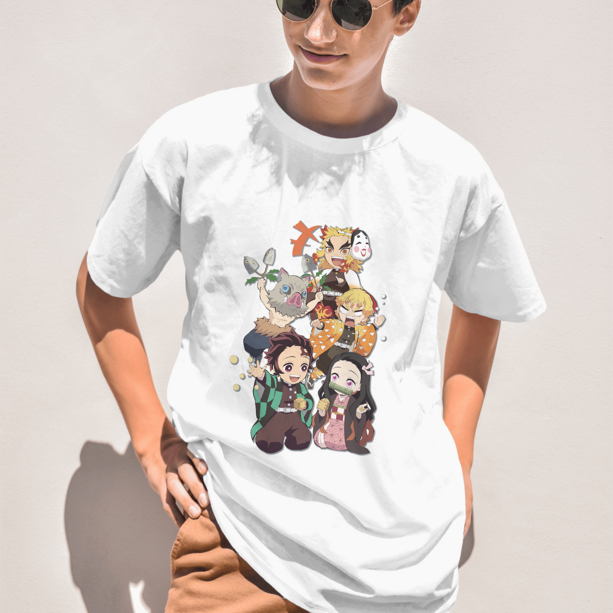 Nome do produto: camiseta de anime Kimetsu no yaiba