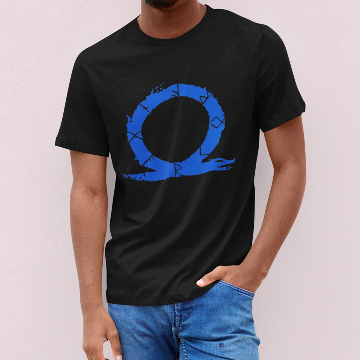 Nome do produto: CAMISETA GOD OF WAR LOGO AZUL (VÁRIAS VEZES)