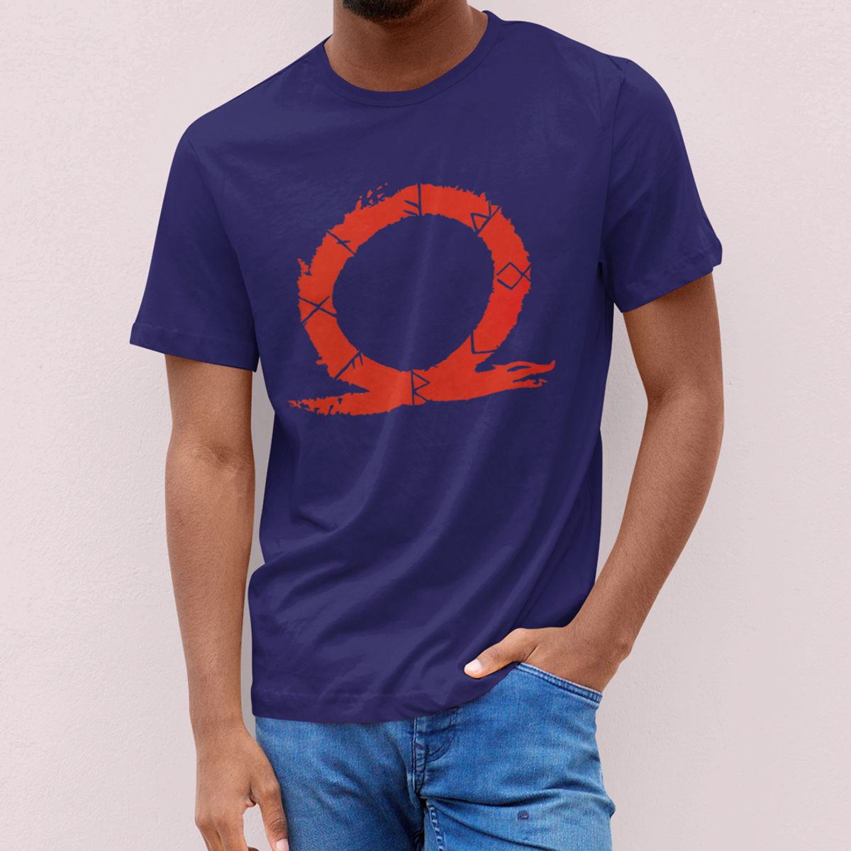 Nome do produto: CAMISETA GOD OF WAR LOGO VERMELHA