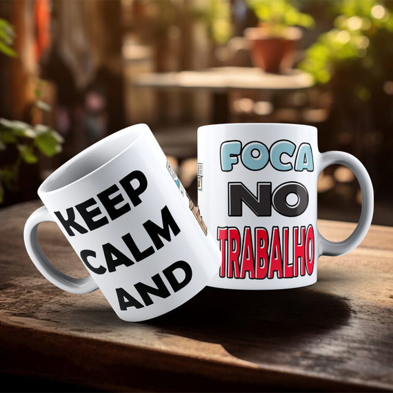 CANECA FOCA NO TRABALHO 