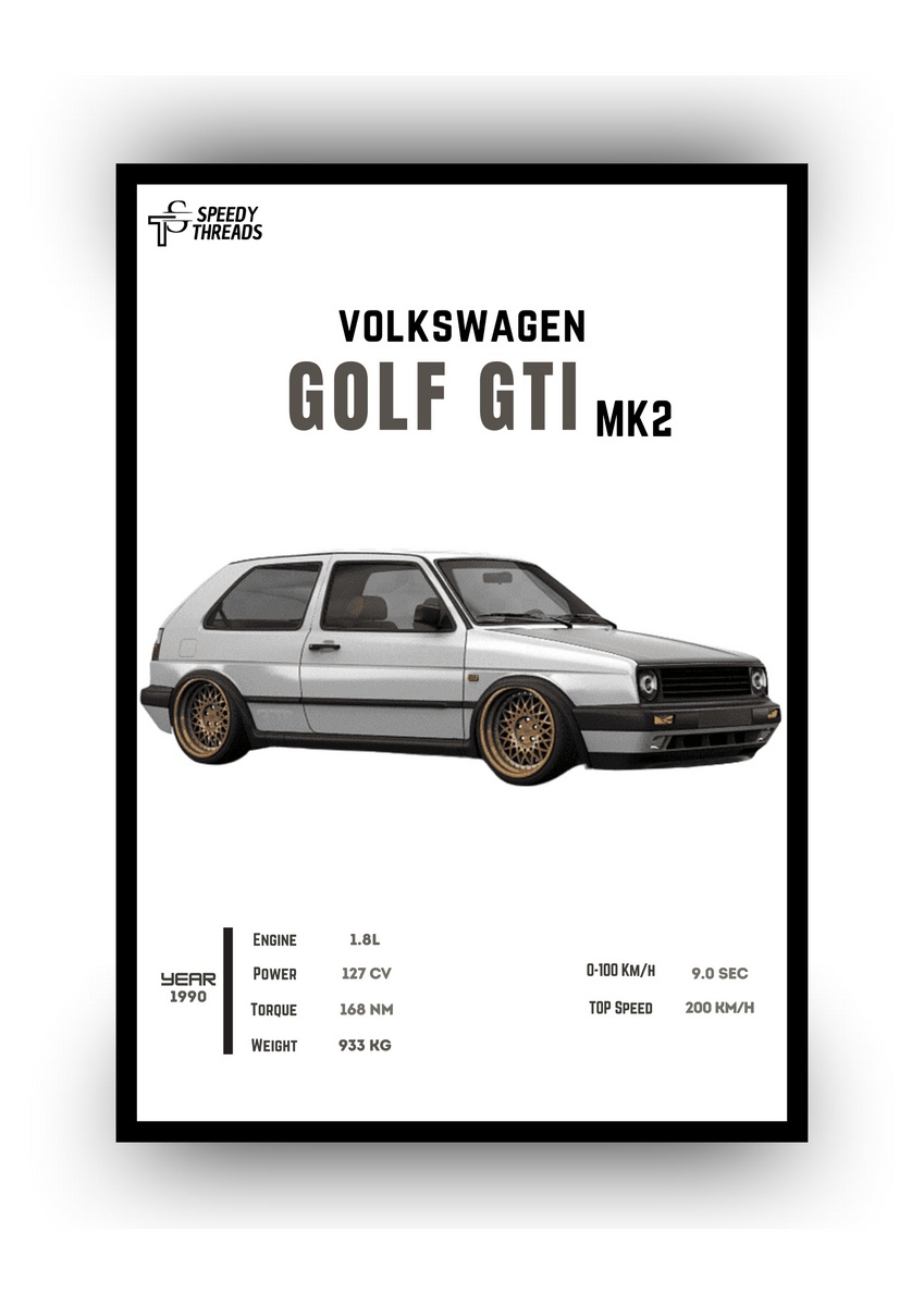 Nome do produto: POSTER VOLKSWAGEN GOLF GTI MK2
