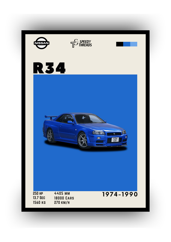 POSTER NISSAN GT-R R34