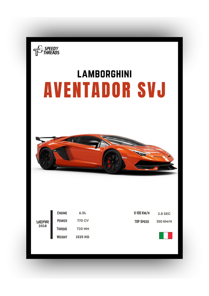 Nome do produto: POSTER LAMBORGHINI AVENTADOR SVJ