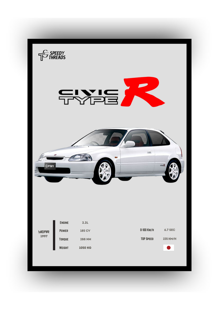 Nome do produto: POSTER HONDA CIVIC TYPE R 1997