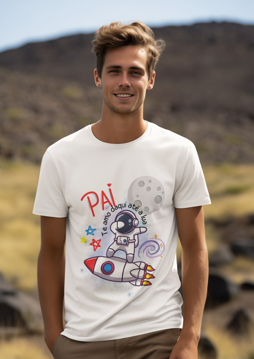 Nome do produto: Camiseta Pai te amo daqui até a lua