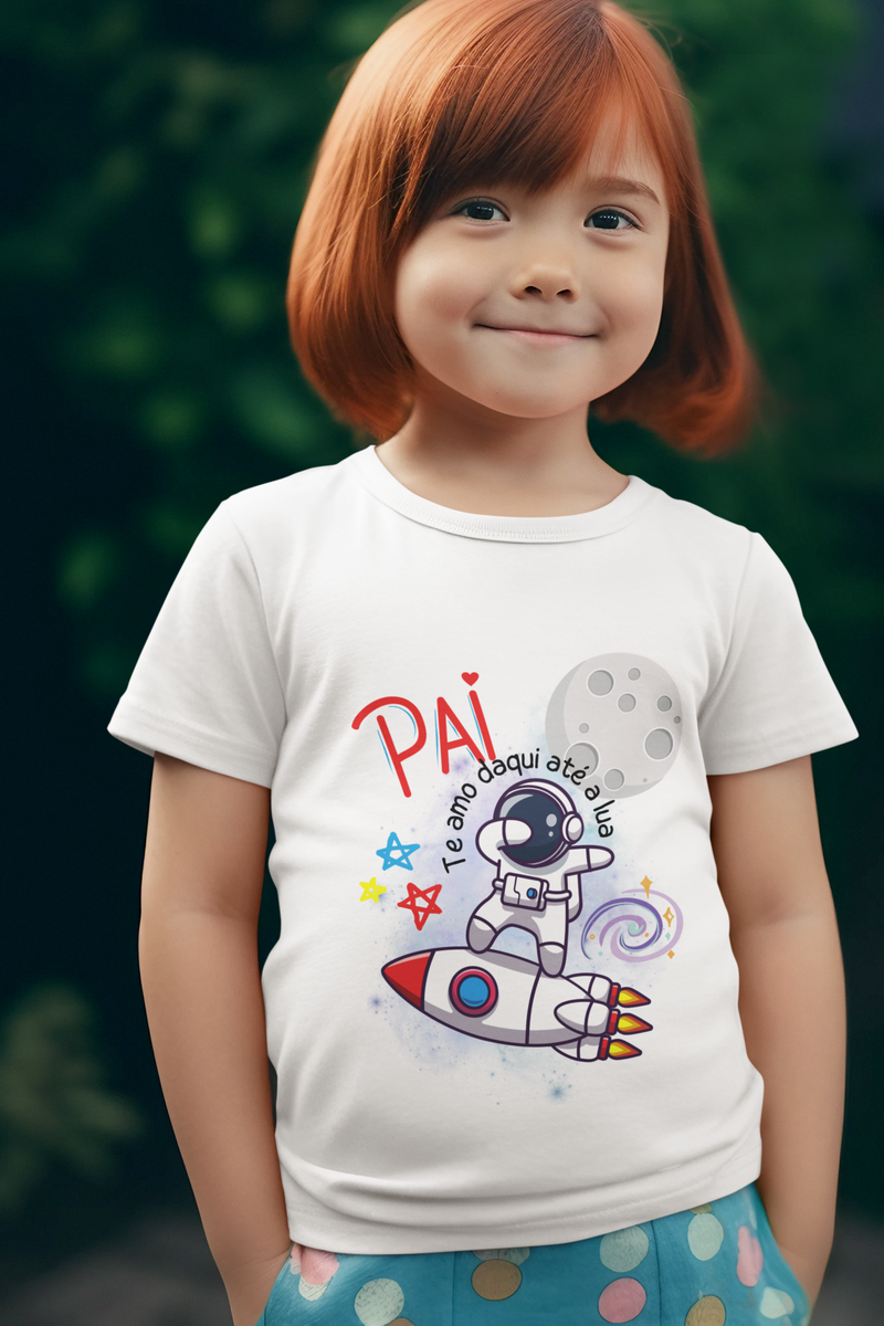 Nome do produto: Camiseta Infantil Pai te amo daqui até a lua - 10 a 14 anos