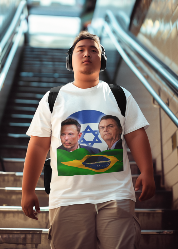 Camiseta Elon Musk e Bolsonaro