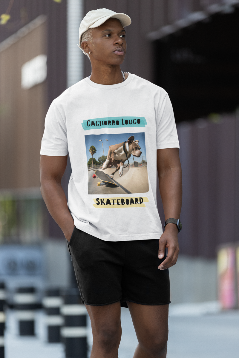 Nome do produto: Camiseta Cachorro louco skateboard