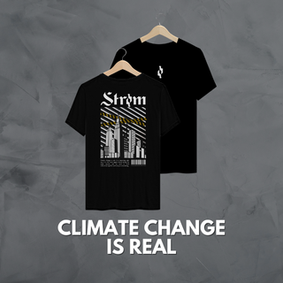 Camiseta 'Climate Change is Real' Preta