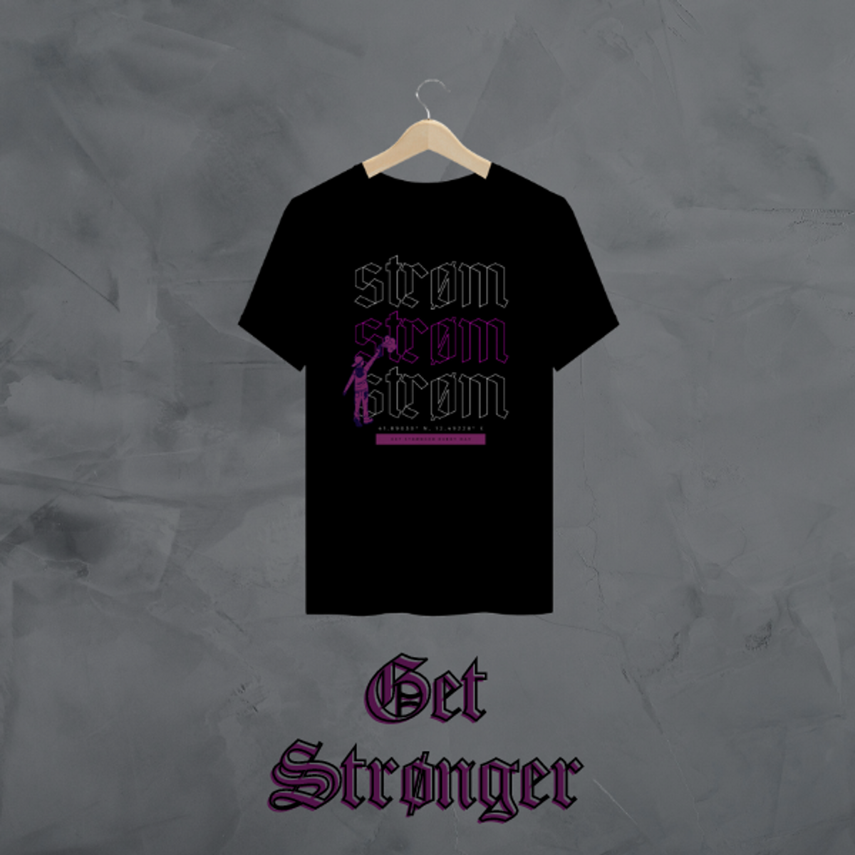 Nome do produto: Camiseta \'Get Strønger\' Preta