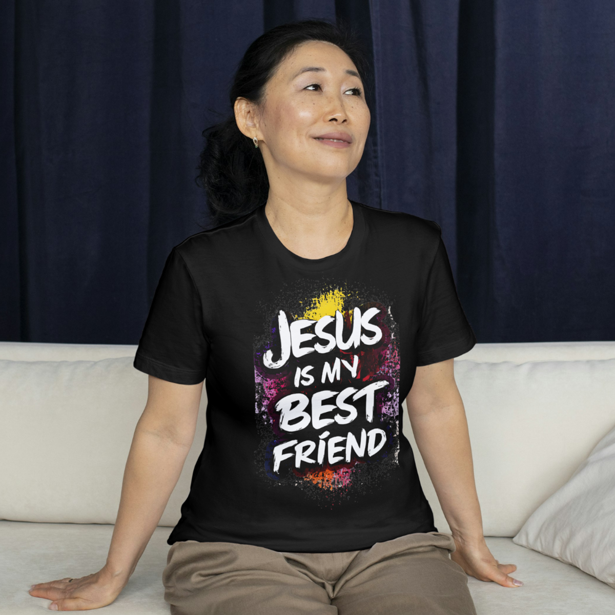 Nome do produto: Camiseta T-Shirt Quality Jesus Is My Best Friend  - Unissex