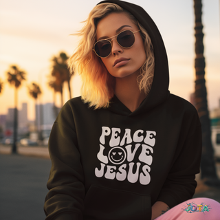 Moletom Canguru Peace Love Jesus