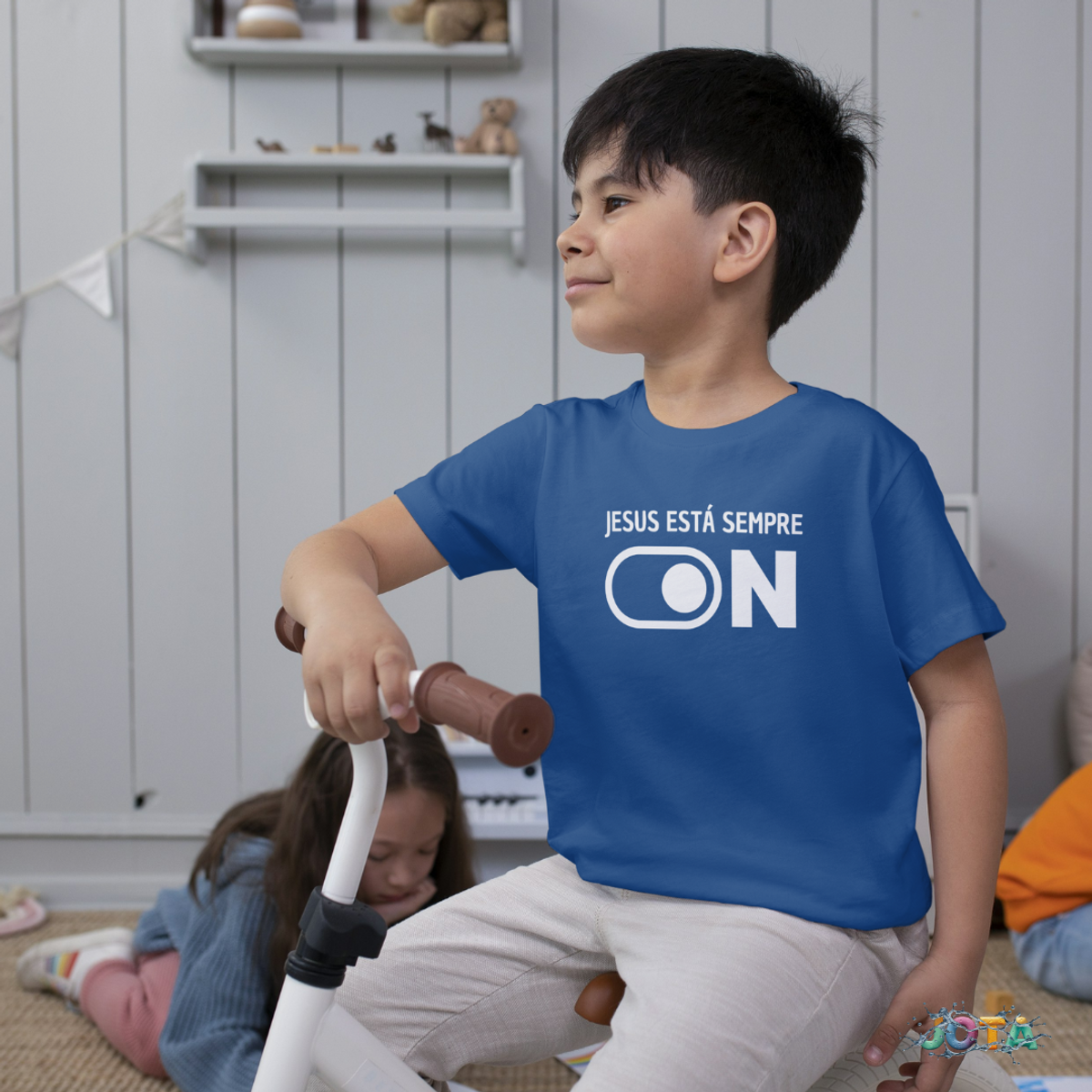 Nome do produto: Camiseta Quality Infantil (10 a 14 anos) Jesus Está Sempre ON - Unisex
