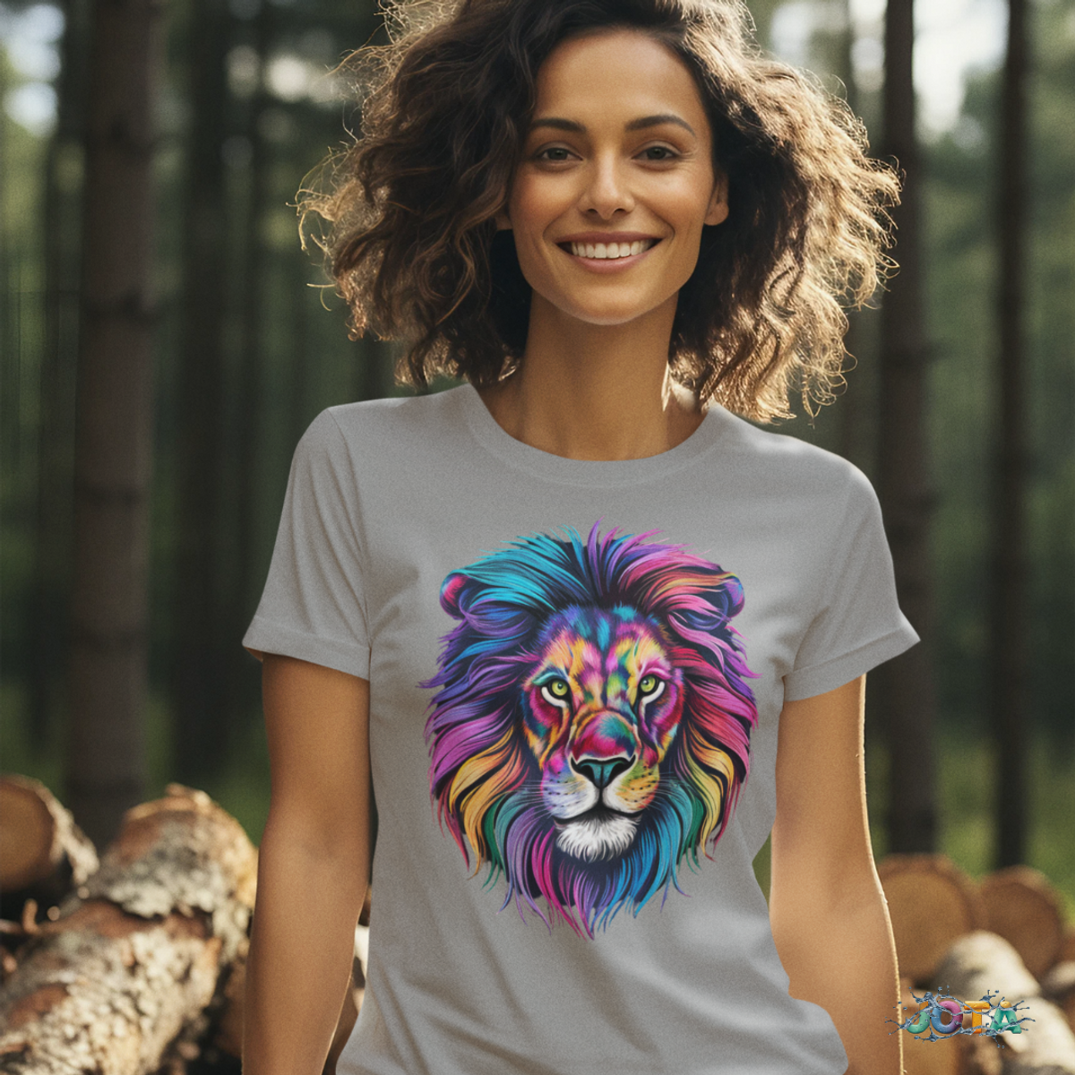 Nome do produto: Camiseta Baby long Quality Leão Colorido