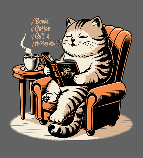 Books Coffee and Cat