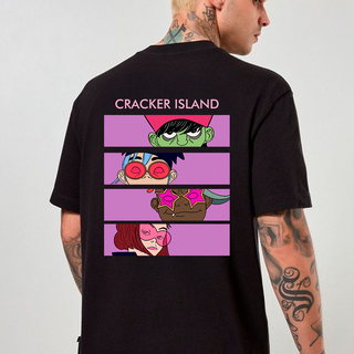 T-shirt CRACKER ISLAND GORILLAZ preta