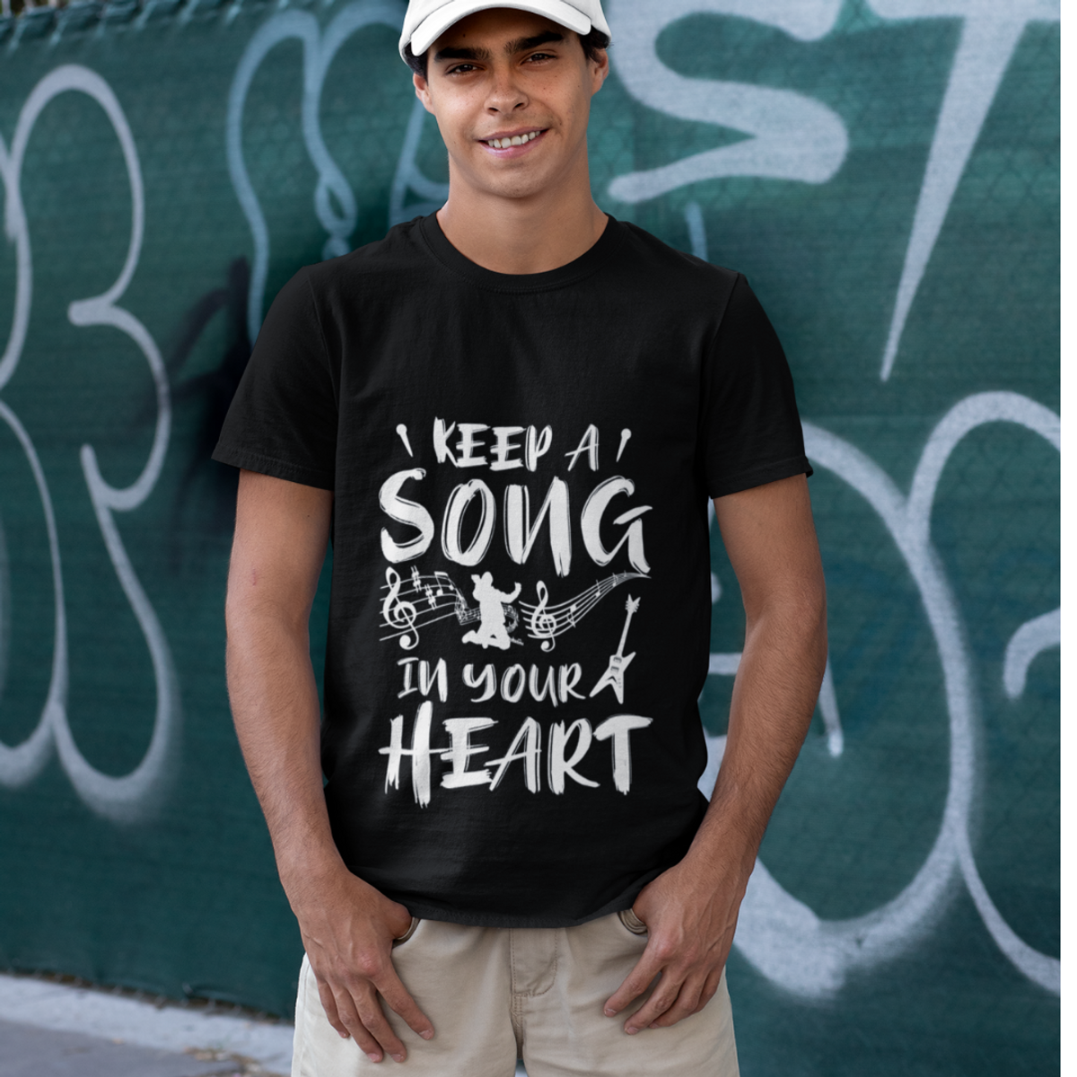 Nome do produto: T-Shirt Prime Keep a Song Black and White