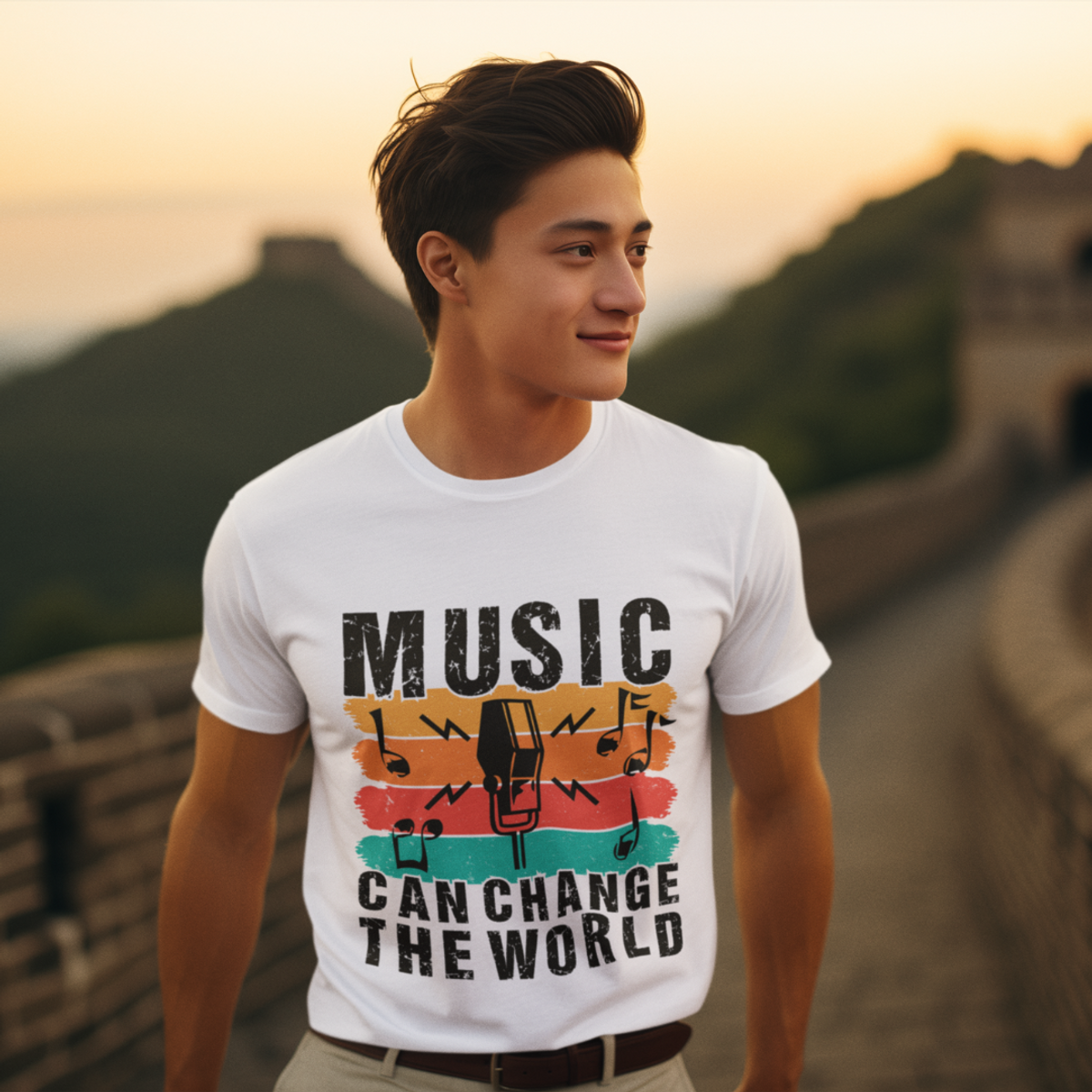 Nome do produto: T-Shirt Prime Music Can Change The World White