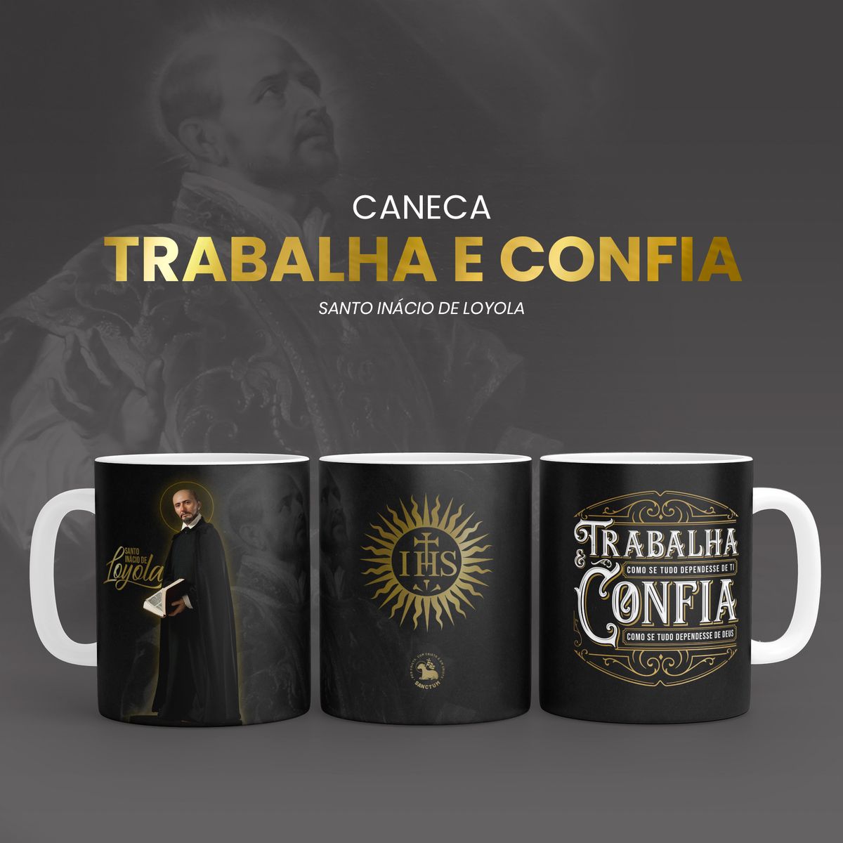 Nome do produto: Caneca Trabalha e Confia