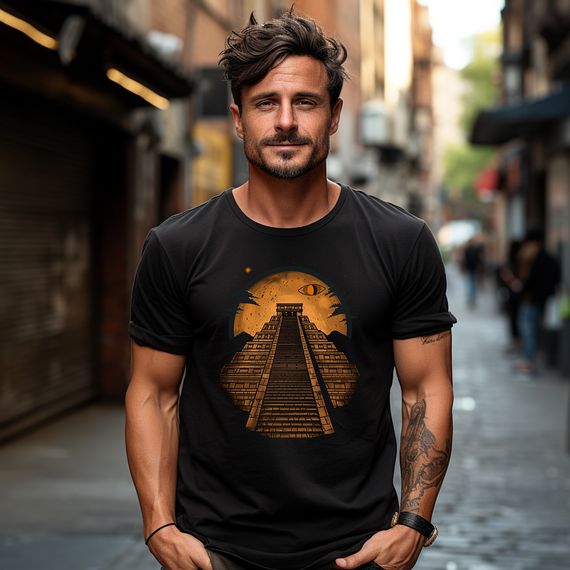Camiseta T-shirt masculinha Teotihuacan