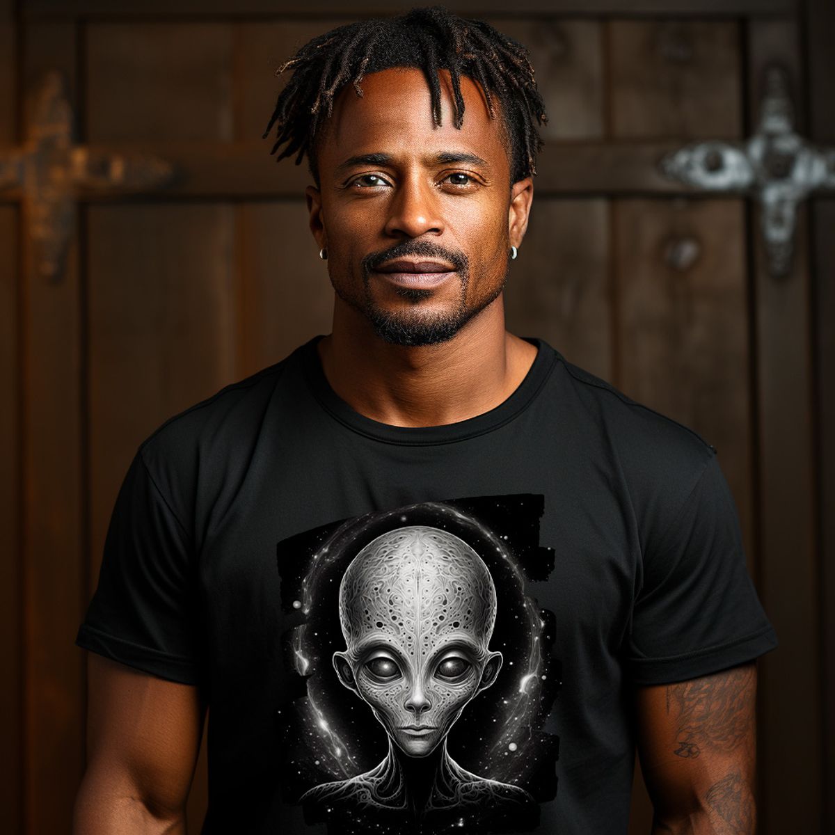 Nome do produto: T-Shirt Camiseta Masculina Alien Quality - O Observador do Infinito