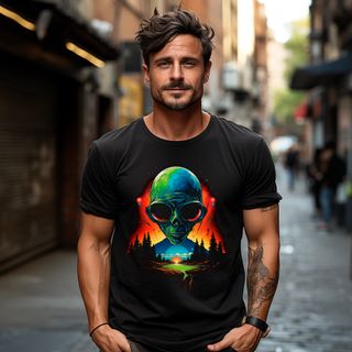 T-Shirt Camiseta Masculina Alien Astral - Quality
