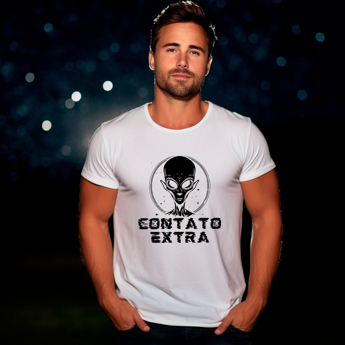 Nome do produto: T-Shirt Alien Camiseta Masculina Contato Extra