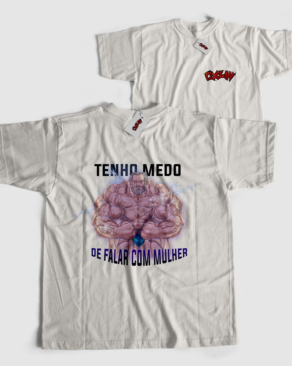 Nome do produto: Camiseta Unissex - Tenho Medo de Falar com Mulher