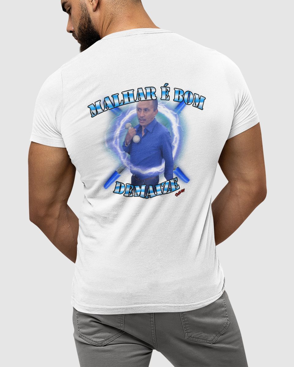 Nome do produto: Camiseta unissex (costas) - Caneta azul
