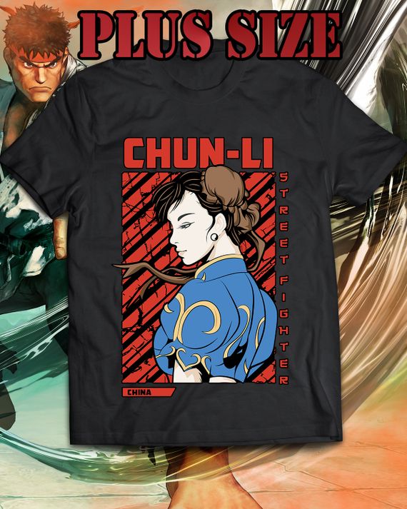 Camiseta Plus Size - Chun-li Street Fighter