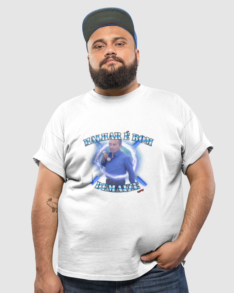 Nome do produto: Camiseta Plus Size - Caneta Azul