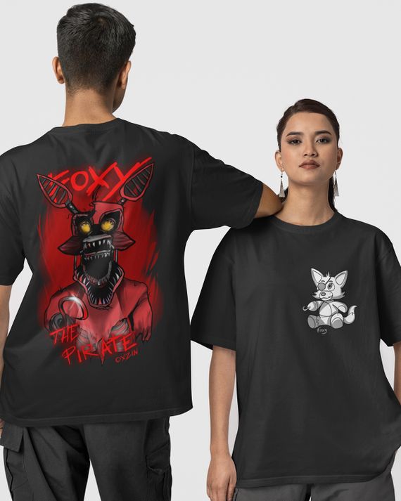 Camiseta Unissex - Foxy FNAF (frente e costas)