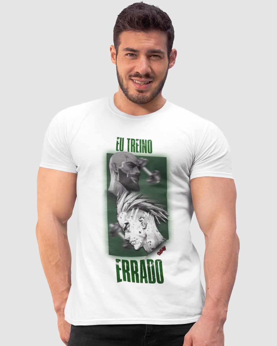 Nome do produto: Camiseta - Eu treino errado